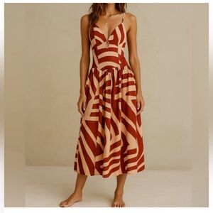 NWT Mon Renn Anthropologie Surreal Midi Dress Size XS/6